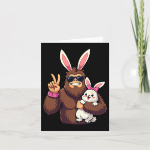Bunny Sasquatch Bigfoot Sungles Easter Card
