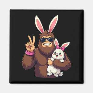 Bunny Sasquatch Bigfoot Sungles Easter Magnet