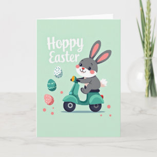 Bunny Scooter Springtime Card