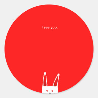 Bunny Sees you Classic Round Sticker