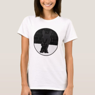 Bunny Shadow Play Devil Horns - Black And White T-Shirt