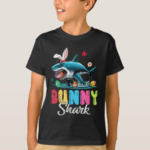 Bunny Shark Easter Hunting Chocolate Eggs Lover Ki T-Shirt