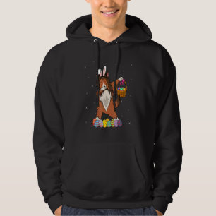 Bunny Shelties Dabbing Dog Happy Easter Day  Egg H Hoodie