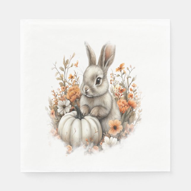 Bunny Shirt Country Pumpkin Napkin (Front)