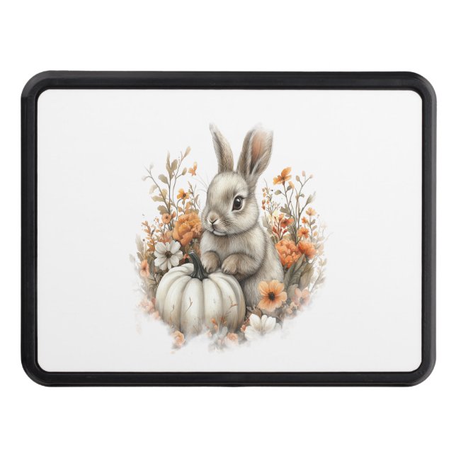 Bunny Shirt Country Pumpkin Trailer Hitch Cover (Front)