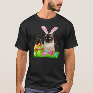 Bunny Siamese Cat Easter Siamese Cat T-Shirt
