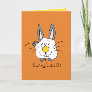 Bunny Side Up Egg Breakfast Funny Greeting Card