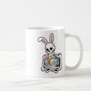 Bunny Skeleton Holding Easter Eggs Funny Easter Da Coffee Mug