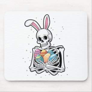 Bunny Skeleton Holding Easter Eggs Funny Easter Da Mouse Pad