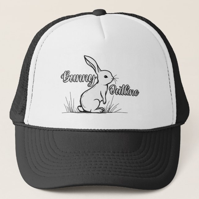 Bunny Sketch – Hand Drawn Rabbit Illustration cap (Front)
