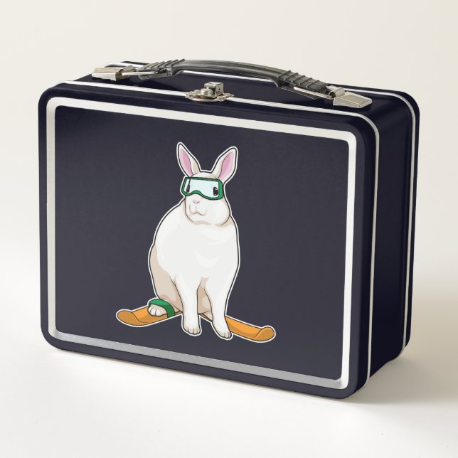 Bunny Skier Ski Metal Lunch Box (Front)
