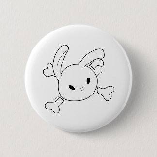 bunny skull 2 inch round button