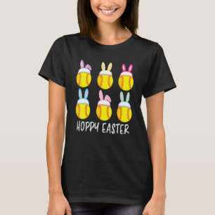 Bunny Softball Player Happy Easter Day Softball Mo T-Shirt