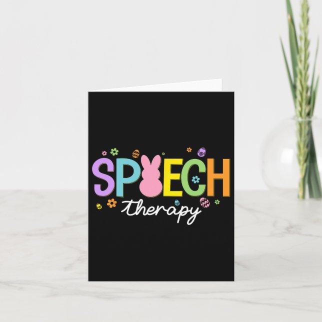 Bunny Speech Therapist Slp Easter Day Speech Thera Card (Front)