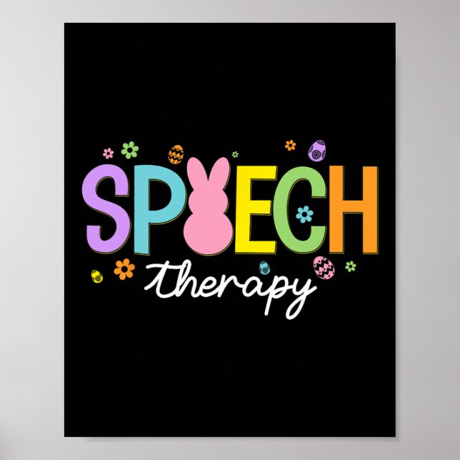 Bunny Speech Therapist Slp Easter Day Speech Thera Poster (Front)