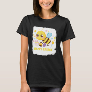 Bunny Spring Hunt Eggs bee Happy Easter Day T-Shirt
