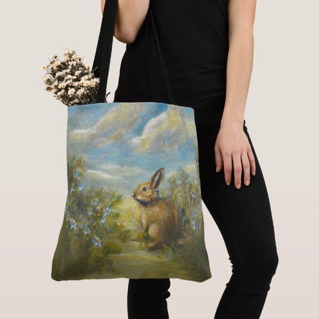 Bunny Spring op2 Tote Bag (Close Up)
