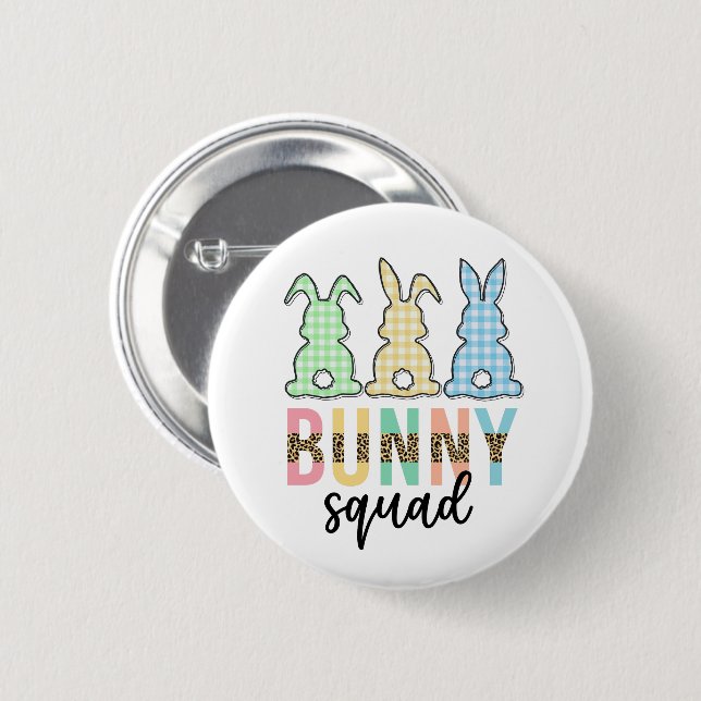 Bunny Squad | Easter Egg Hunt Cute Bunny 2 Inch Round Button (Front & Back)