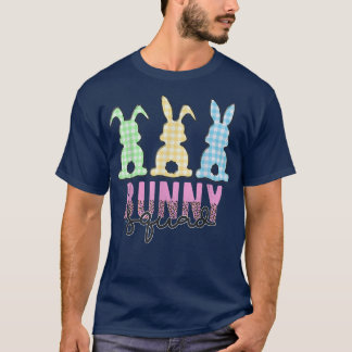 Bunny Squad Leopard Plaid Bunny Rabbit Lover Easte T-Shirt