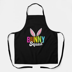 Bunny squad, matching easter rabbit ears, Easter p Apron