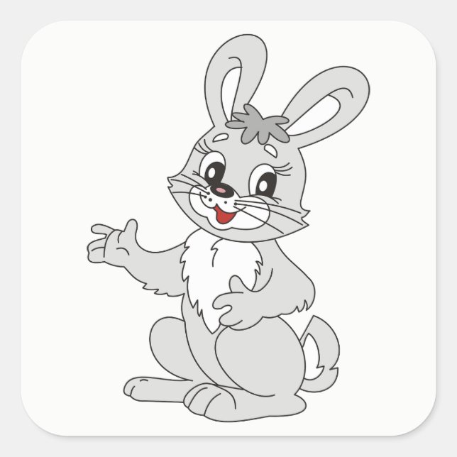 Bunny Square Sticker (Front)