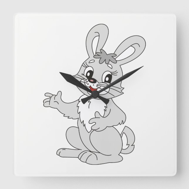 Bunny Square Wall Clock (Front)