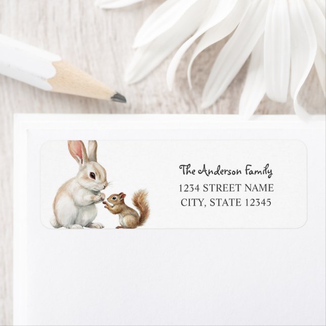 Bunny Squirrel Adresse de retour (En situation)