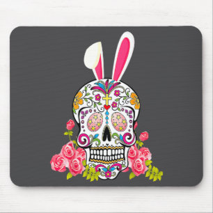 Bunny Sugar Skull Happy Easter Matching Mexican Sk Mouse Pad