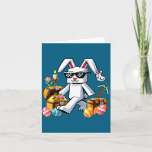 Bunny Sungles Rabbit Eggs Happy Easter Bruh Funny Card