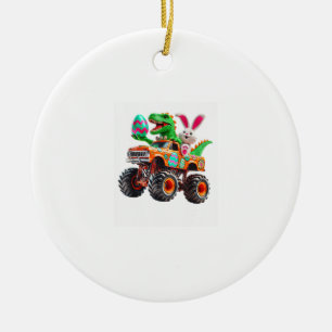 Bunny T-rex Easter Monster Truck Dino Funny Boys K Ceramic Ornament