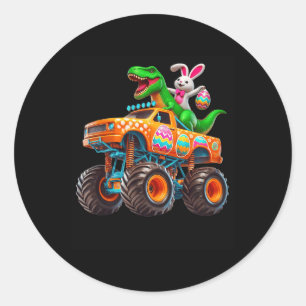 Bunny T-rex Easter Monster Truck Dino Funny Boys K Classic Round Sticker