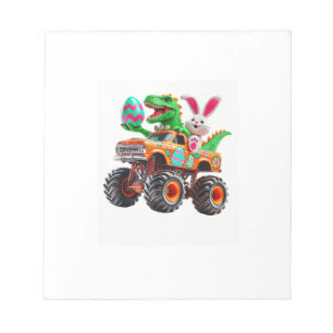 Bunny T-rex Easter Monster Truck Dino Funny Boys K Notepad
