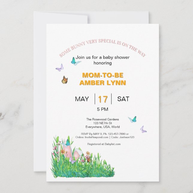 Bunny Theme Party Invitation (Front)