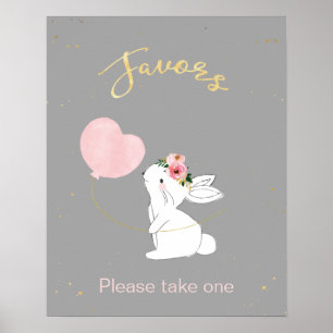 Bunny Themed Favours Baby Shower Sign