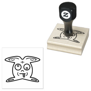 Bunny Thingy Cute Weird Creature Rubber Stamp