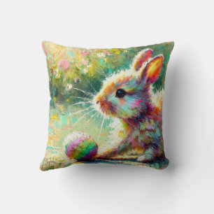 Bunny time throw pillow