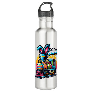 Bunny Train Railroad Easter Egg Kids Toddler Boys  710 Ml Water Bottle