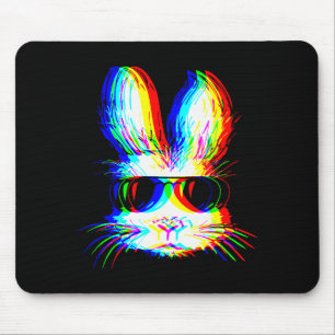 Bunny Trippy Varwave Easter Techno Rave Edm Music  Mouse Pad