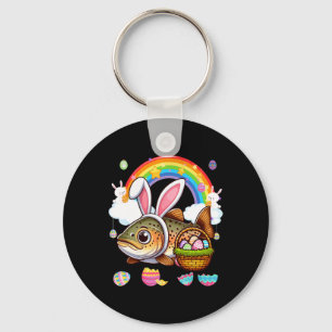 Bunny Trout Fish Easter Hunting Eggs Bysket Colorf Keychain