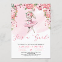 Bunny tutu dress blush pink floral it's a girl