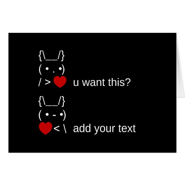 bunny u want this? / Customizable ASCII Text Art (Front Horizontal)