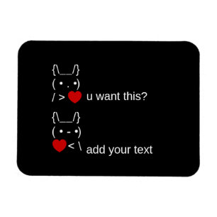 bunny u want this? / Customizable ASCII Text Art Magnet