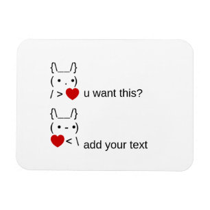 bunny u want this? / Customizable ASCII Text Art Magnet