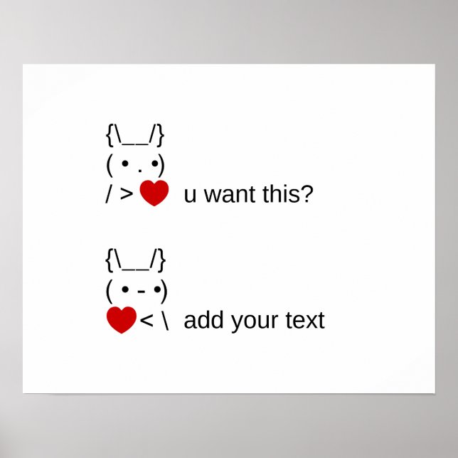 bunny u want this? / Customizable ASCII Text Art Poster (Front)