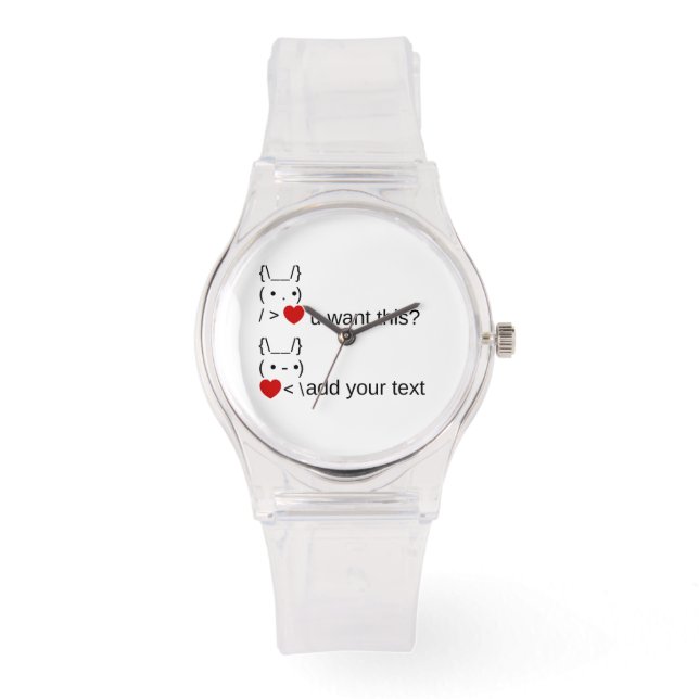 bunny u want this? / Customizable ASCII Text Art Watch (Front)