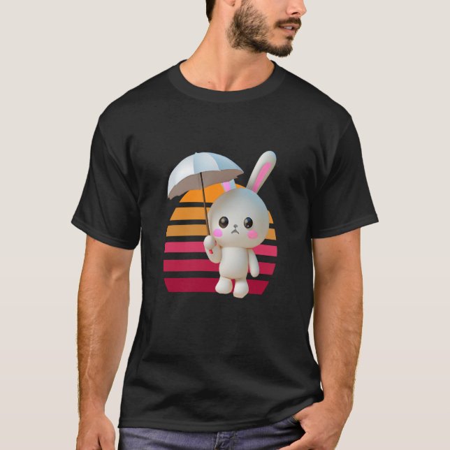 Bunny Umbrella Sunset T-Shirt (Front)