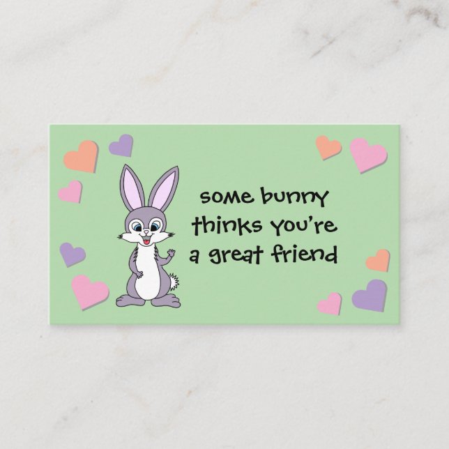Bunny Valentine Card (without envelope) (Front)