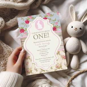 Bunny Victorian Floral Shabby Chic Party Invitation