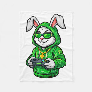Bunny Video Game Funny for Kids Boys Girls Men Fleece Blanket