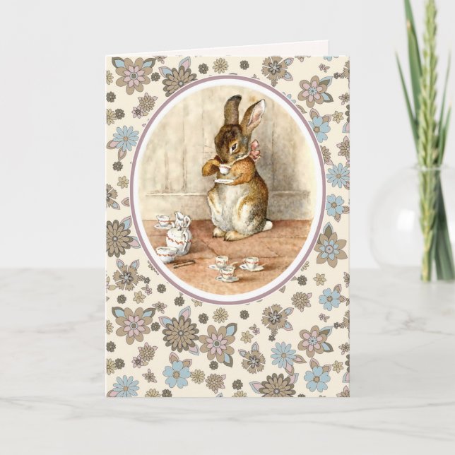 Bunny vintage. Cartes de Pâques (Devant)